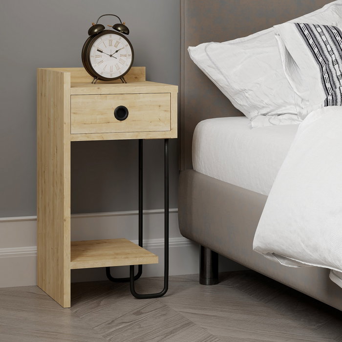 Hanah Home Sirius Left - Oak v2 Mesita de Noche Roble 32x61x30cm
